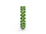 White gold Oval Cut Peridot Eternity Band with Shared Prong Setting_2