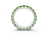 White gold Oval Cut Peridot Eternity Band with Shared Prong Setting_3