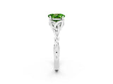 White gold Oval Cut Peridot Solitaire Celtic Knot Ring with Four-Prong Setting_14