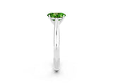 White gold Oval Cut Peridot Solitaire Engagement Ring with Cathedral Setting and Four-Prong Mount_26