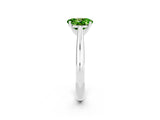 White gold Oval Cut Peridot Solitaire Engagement Ring with Cathedral Setting and Four-Prong Mount_32