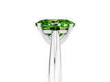 White gold Oval Cut Peridot Solitaire Engagement Ring with Cathedral Setting and Four-Prong Mount_35