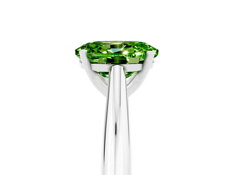 White gold Oval Cut Peridot Solitaire Engagement Ring with Cathedral Setting and Four-Prong Mount_53