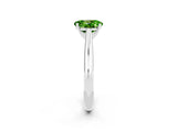 White gold Oval Cut Peridot Solitaire Engagement Ring with Cathedral Setting and Four-Prong Mount_86