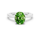 White gold Oval Cut Peridot Solitaire Engagement Ring with Classic Band and Four-Prong Setting_24