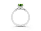 White gold Oval Cut Peridot Solitaire Engagement Ring with Classic Band and Four-Prong Setting_27