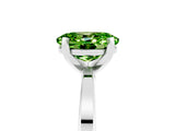 White gold Oval Cut Peridot Solitaire Engagement Ring with Classic Band and Four-Prong Setting_29