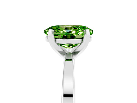 White gold Oval Cut Peridot Solitaire Engagement Ring with Classic Band and Four-Prong Setting_29