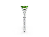 White gold Oval Cut Peridot Solitaire Engagement Ring with Pavé Band and Four-Prong Setting_26
