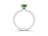 White gold Oval Cut Peridot Solitaire Engagement Ring with Pavé Band and Four-Prong Setting_27