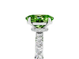 White gold Oval Cut Peridot Solitaire Engagement Ring with Pavé Band and Four-Prong Setting_29