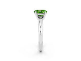 White gold Oval Cut Peridot Solitaire Engagement Ring with Round Band and Four-Prong Setting_2