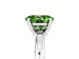 White gold Oval Cut Peridot Solitaire Engagement Ring with Round Band and Four-Prong Setting_5