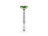 White gold Oval Cut Peridot Solitaire Pavé Band with Four-Prong Setting_2