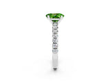 White gold Oval Cut Peridot Solitaire Pavé Engagement Ring with Round Band and Prong Setting_14