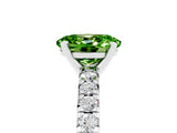 White gold Oval Cut Peridot Solitaire Pavé Engagement Ring with Round Band and Prong Setting_17
