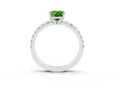 White gold Oval Cut Peridot Solitaire Pavé Engagement Ring with Round Band and Prong Setting_81