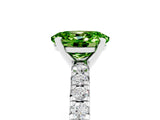 White gold Oval Cut Peridot Solitaire Pavé Engagement Ring with Round Band and Prong Setting_83