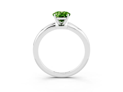 White gold Oval Cut Peridot Solitaire Ring with Six-Prong Setting and Classic Band_39