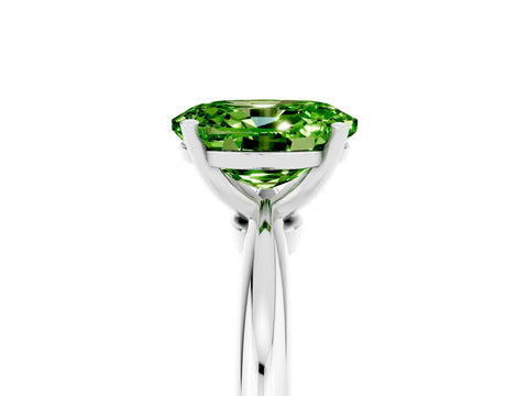 White gold Oval Cut Peridot Solitaire Ring with Six-Prong Setting and Classic Band_41