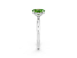 White gold Oval Cut Peridot Solitaire Ring with Thin Band and Four-Prong Setting_14