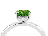 White gold Oval Cut Peridot Solitaire Ring with Thin Band and Four-Prong Setting_16