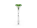 White gold Oval Cut Peridot Solitaire Ring with Thin Band and Prong Setting_14