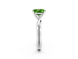White gold Oval Cut Peridot Solitaire Twist Band Prong Setting Ring_38