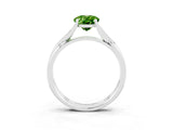 White gold Oval Cut Peridot Solitaire Twist Band Prong Setting Ring_39