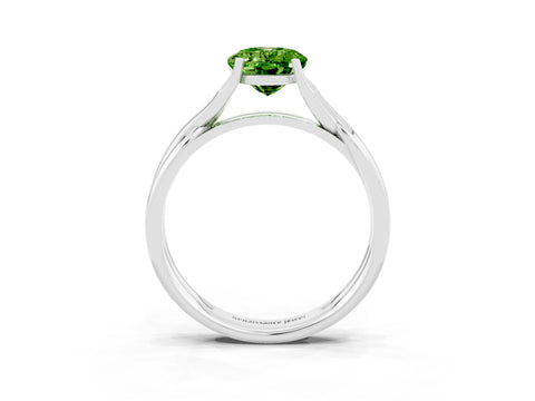 White gold Oval Cut Peridot Solitaire Twist Band Prong Setting Ring_39
