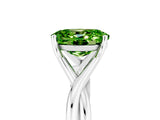 White gold Oval Cut Peridot Solitaire Twist Band Prong Setting Ring_41
