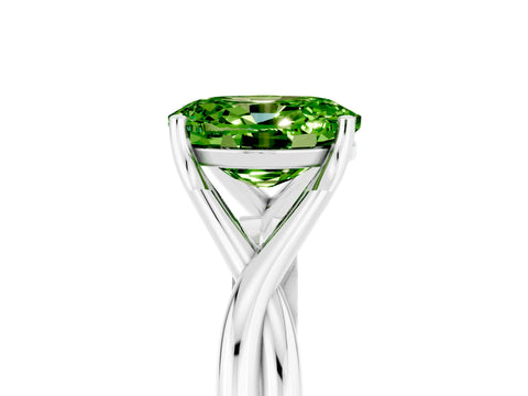 White gold Oval Cut Peridot Solitaire Twist Band Prong Setting Ring_41