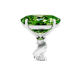 White gold Oval Cut Peridot Solitaire Twisted Band with Round  Accents and Prong Setting_17
