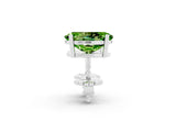 Silver 1.26 Carat Oval Peridot Stud Earrings