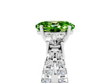 White gold Oval Cut Peridot Three-Stone Ring with Pavé Split Shank and Four-Prong Setting_17