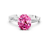 White gold Oval Cut Pink Sapphire Engagement Ring with Side Stone Accents and Four-Prong Setting_72
