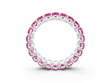 White gold Oval Cut Pink Sapphire Eternity Band with Shared Prong Setting_15