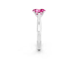 White gold Oval Cut Pink Sapphire Solitaire Engagement Ring with Cathedral Setting and Four-Prong Mount_26
