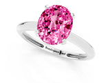 White gold Oval Cut Pink Sapphire Solitaire Engagement Ring with Classic Band and Four-Prong Setting_37