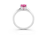 White gold Oval Cut Pink Sapphire Solitaire Engagement Ring with Classic Band and Four-Prong Setting_39
