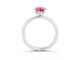 White gold Oval Cut Pink Sapphire Solitaire Ring with Thin Band and Four-Prong Setting_39