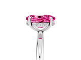 White gold Oval Cut Pink Sapphire Solitaire Ring with Thin Band and Four-Prong Setting_41