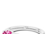 White gold Oval Cut Pink Sapphire Solitaire Twist Band Prong Setting Ring_84