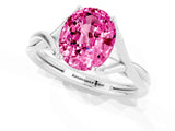 White gold Oval Cut Pink Sapphire Solitaire Twist Band Prong Setting Ring_85