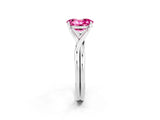 White gold Oval Cut Pink Sapphire Solitaire Twist Band Prong Setting Ring_86