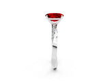 White gold Oval Cut Ruby Engagement Ring with Side Stone Accents and Four-Prong Setting_29