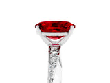 White gold Oval Cut Ruby Engagement Ring with Side Stone Accents and Four-Prong Setting_32