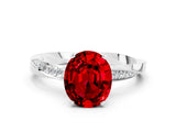 White gold Oval Cut Ruby Engagement Ring with Side Stone Accents and Four-Prong Setting_36