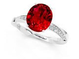 White gold Oval Cut Ruby Engagement Ring with Side Stone Accents and Four-Prong Setting_37