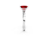 White gold Oval Cut Ruby Engagement Ring with Side Stone Accents and Four-Prong Setting_38